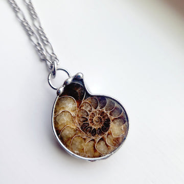SOLD - Prehistoric Ammonite Pendant Necklace, For Guy or Girl