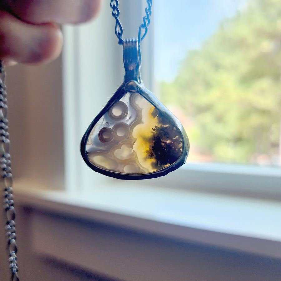 Moss Agate Pendant Necklace