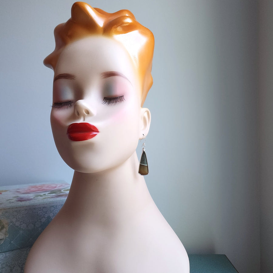 SOLD - Jasper Earrings, Sterling Silver Ear Wires