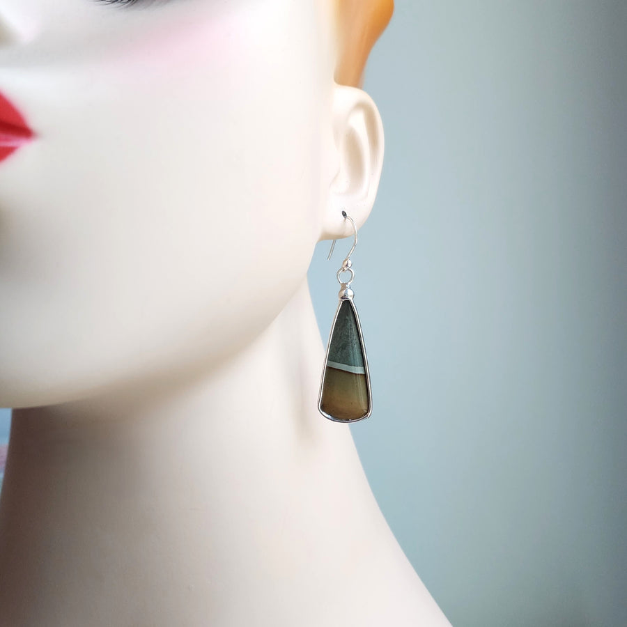 SOLD - Jasper Earrings, Sterling Silver Ear Wires