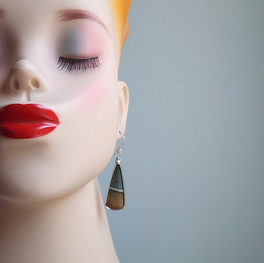 SOLD - Jasper Earrings, Sterling Silver Ear Wires