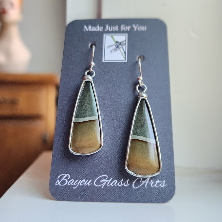 SOLD - Jasper Earrings, Sterling Silver Ear Wires
