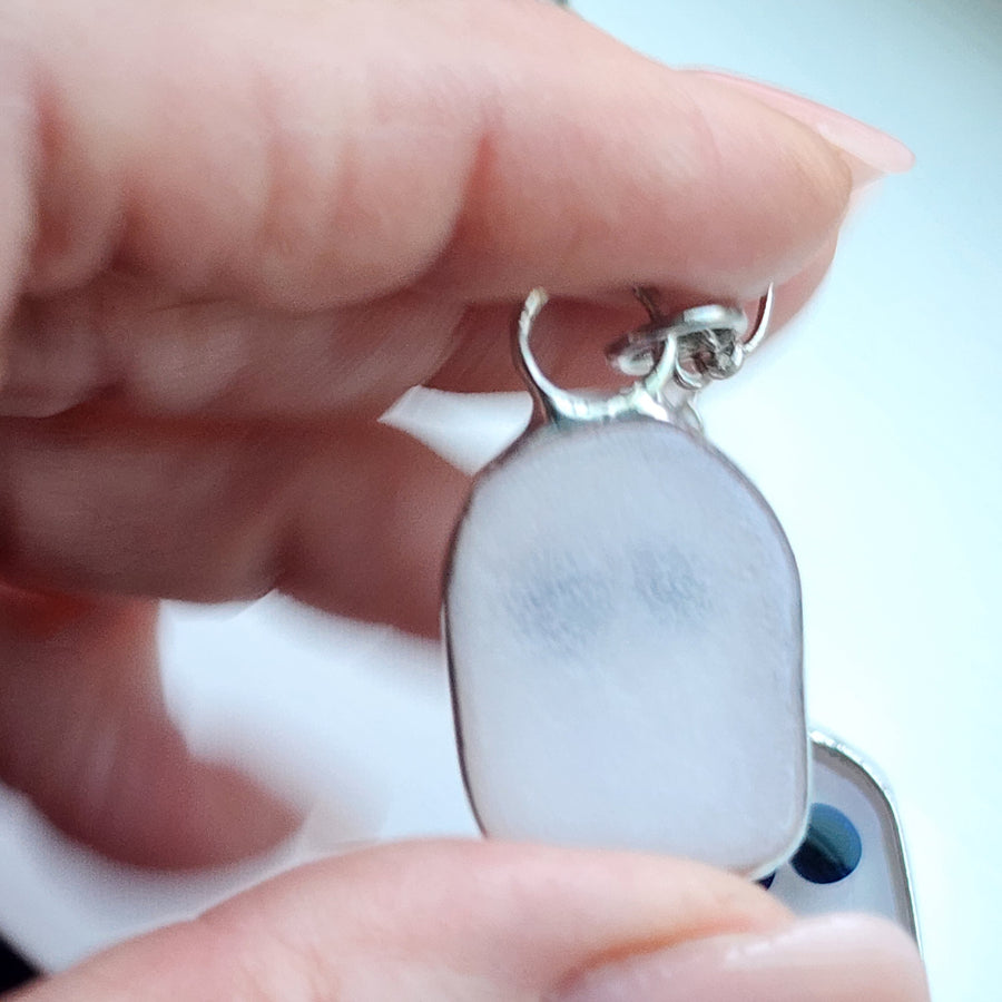 SOLD - Glow In The Dark Ghost Pendants, Fused Glass Jewelry