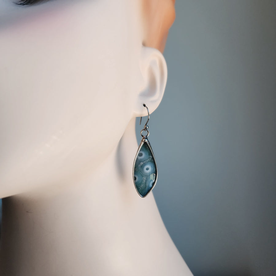 Ocean Agate Doublet Earrings, Earrings for Women