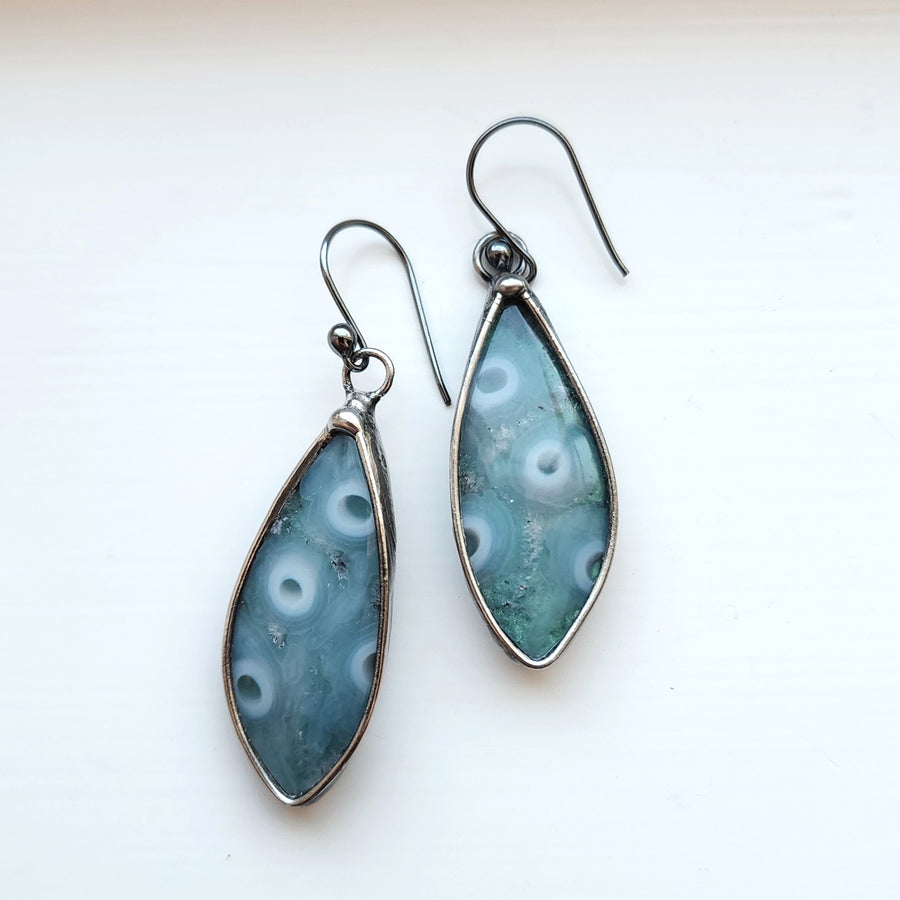 Ocean Agate Doublet Earrings, Earrings for Women