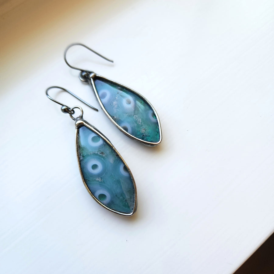 Ocean Agate Doublet Earrings, Earrings for Women