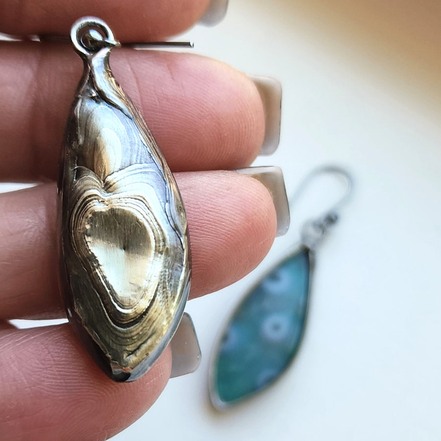 Ocean Agate Doublet Earrings, Earrings for Women