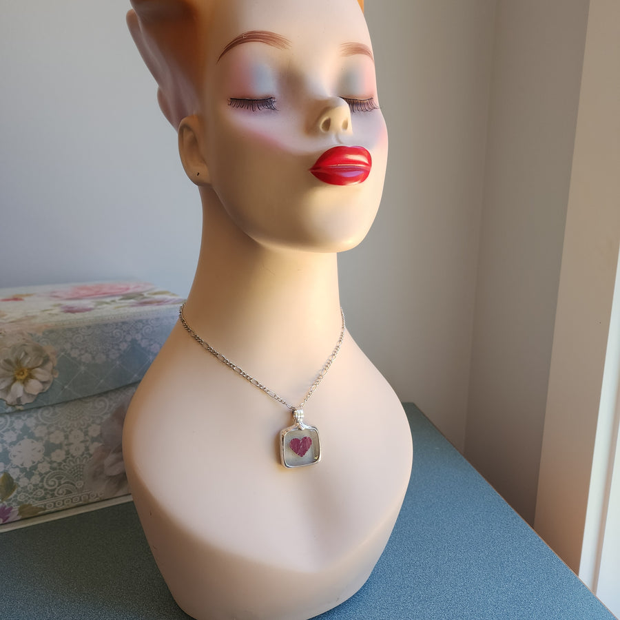 Glow in the Dark Heart Pendant Necklace