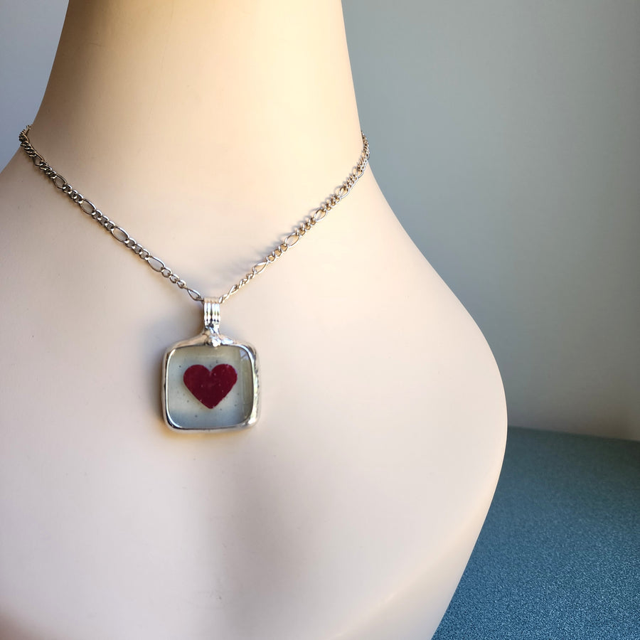 Glow in the Dark Heart Pendant Necklace