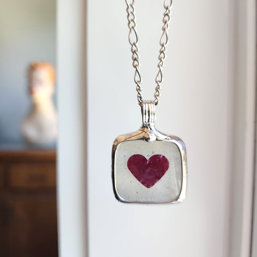 Glow in the Dark Heart Pendant Necklace