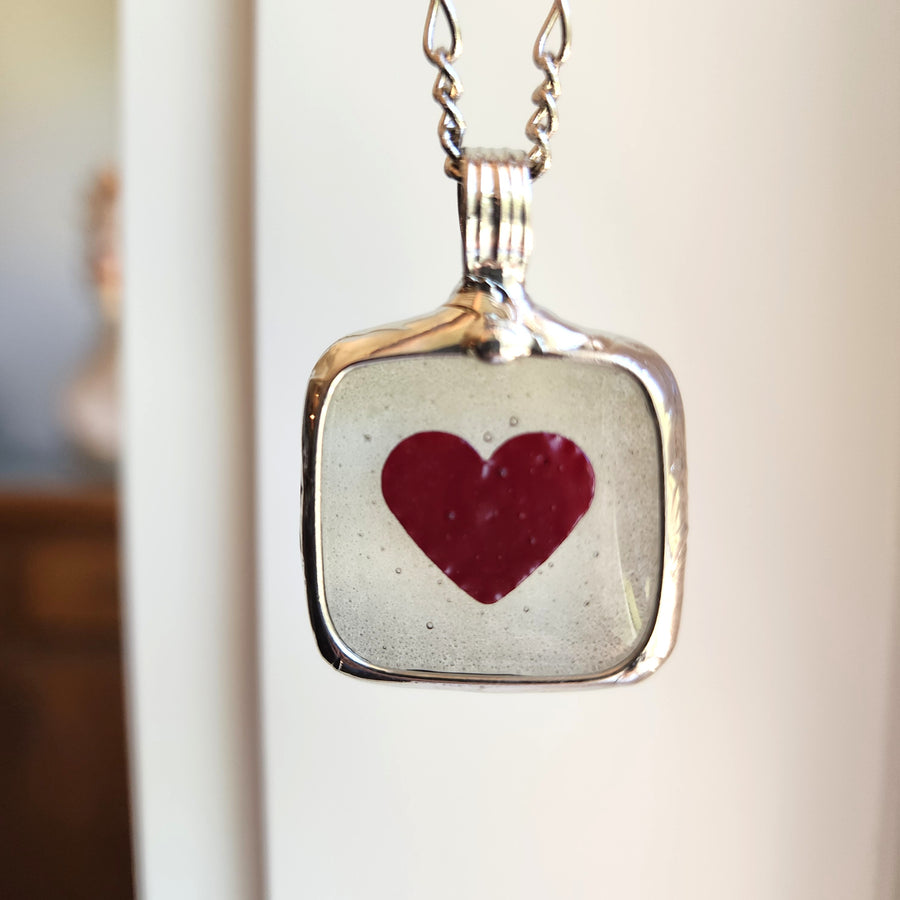 Glow in the Dark Heart Pendant Necklace