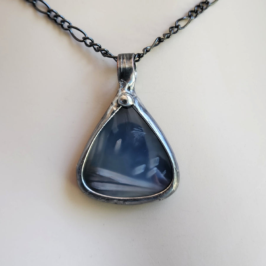 Large Tear Pendant Necklace, Mysterious Agate