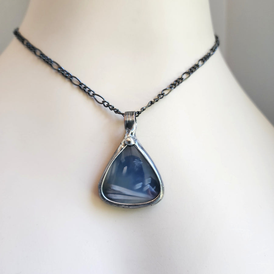 Large Tear Pendant Necklace, Mysterious Agate