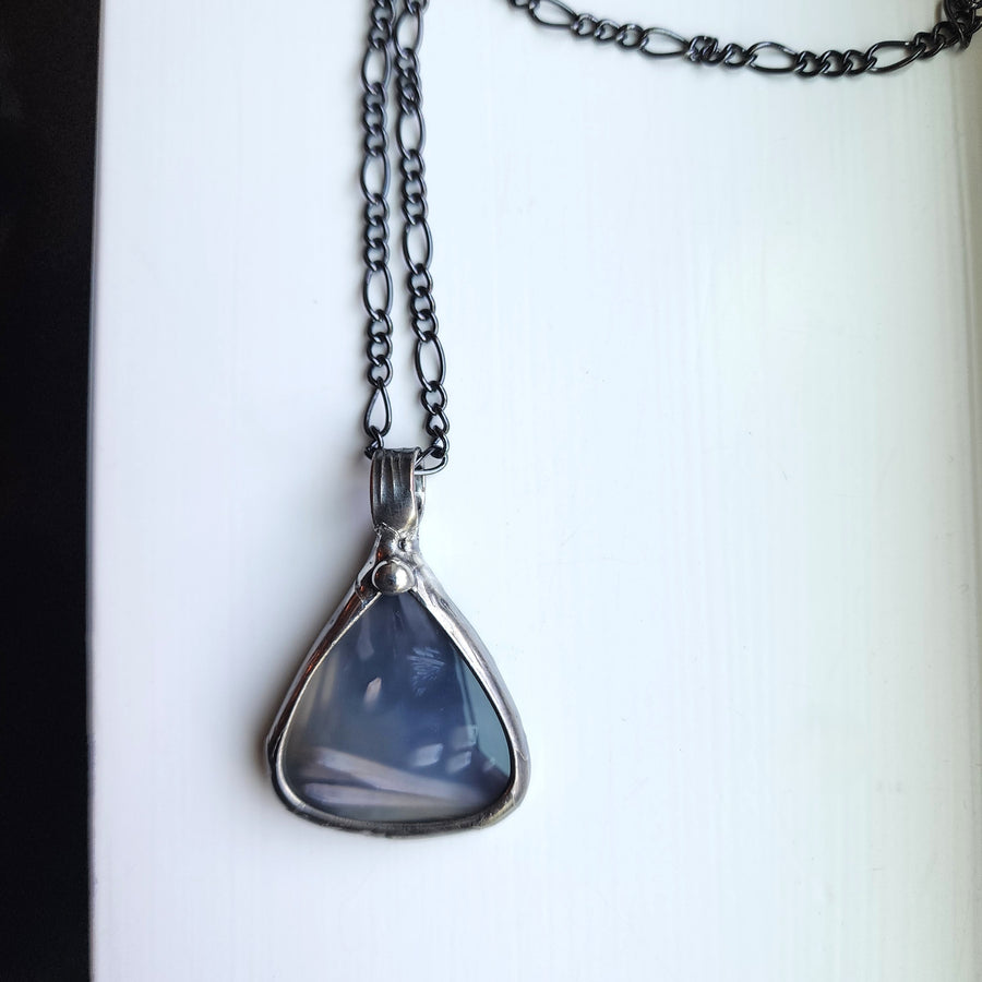 Large Tear Pendant Necklace, Mysterious Agate