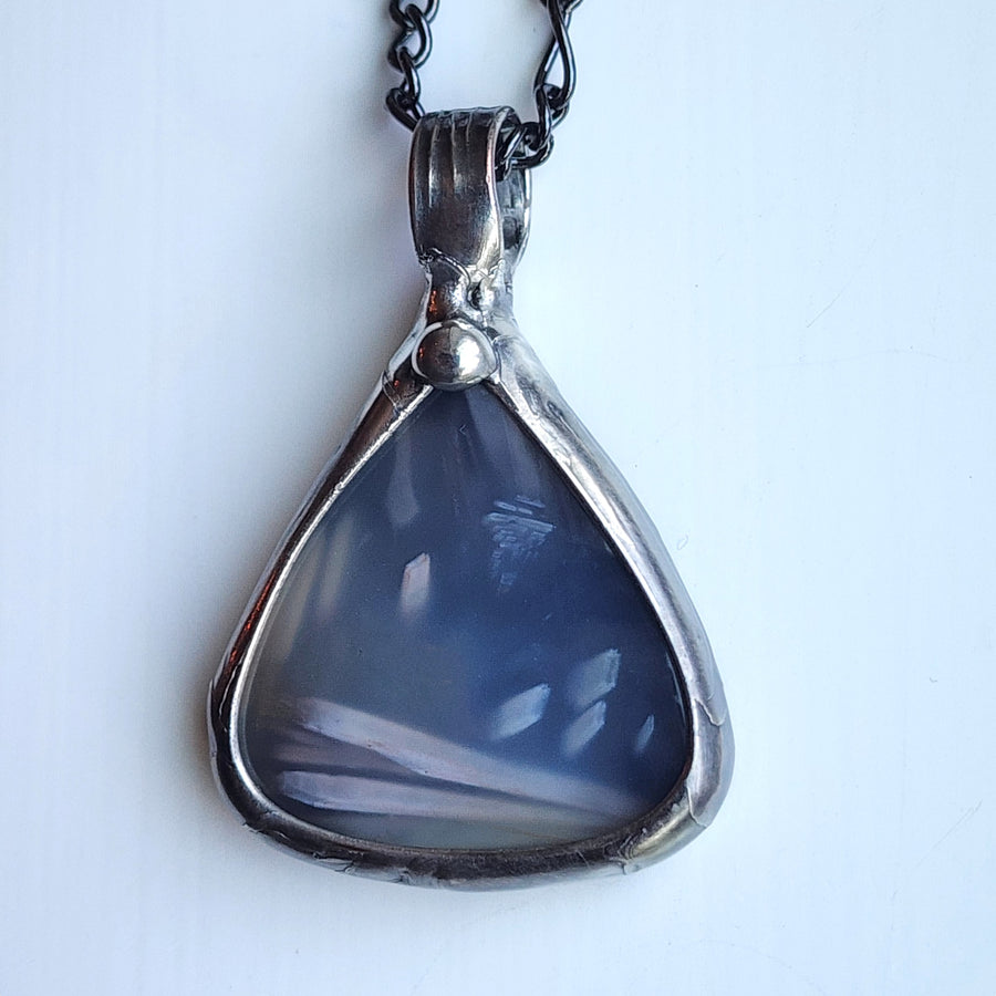 Large Tear Pendant Necklace, Mysterious Agate