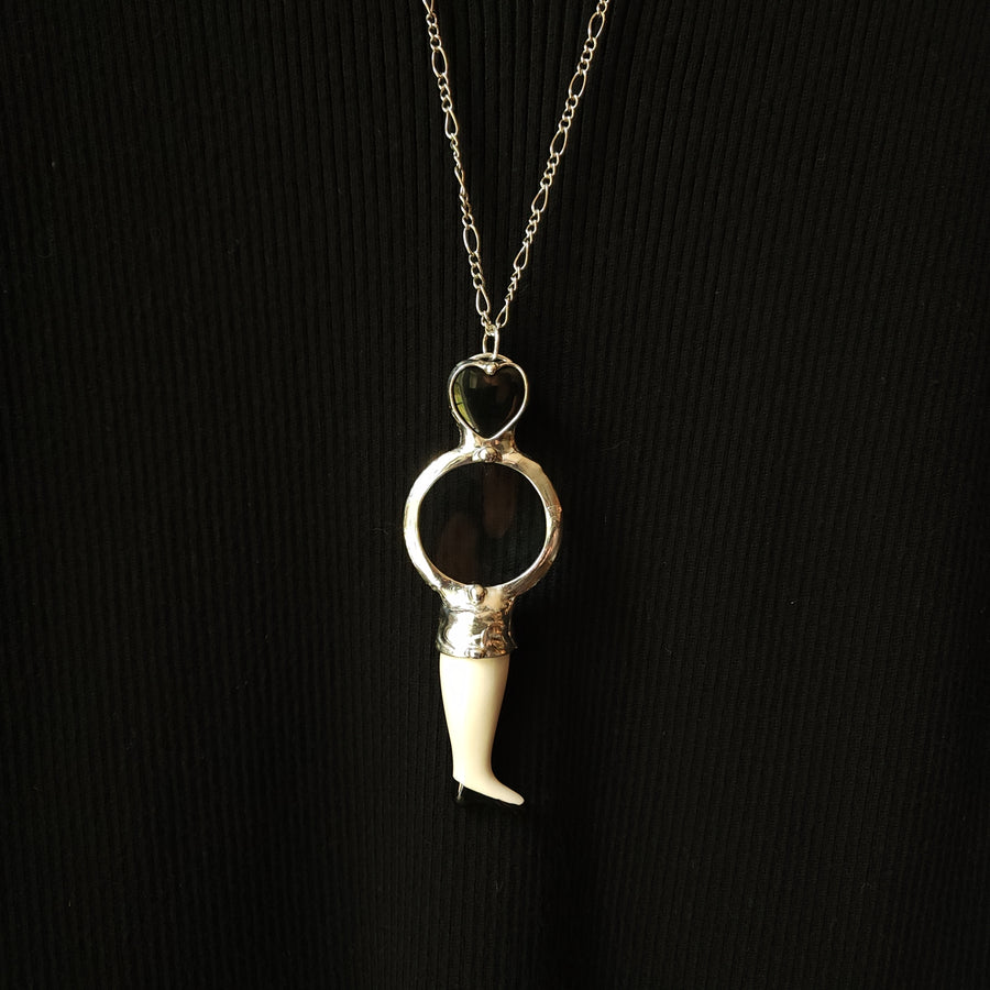 Magnifying Glass Necklace, Vintage Doll Leg, Cool Vintage Stuff