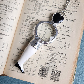 Magnifying Glass Necklace, Vintage Doll Leg, Cool Vintage Stuff