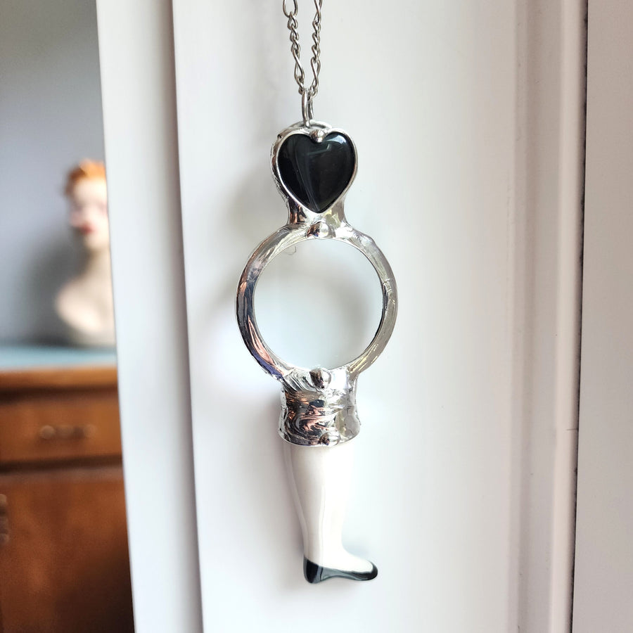 Magnifying Glass Necklace, Vintage Doll Leg, Cool Vintage Stuff