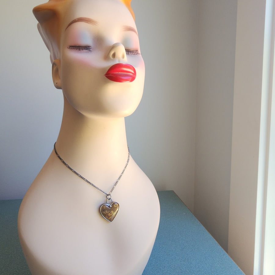 Ocean Jasper Heart Pendant Necklaces, Choice of Two