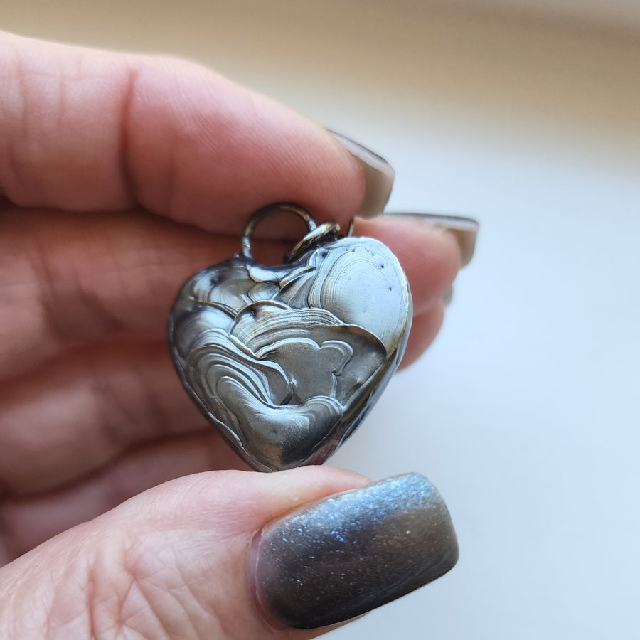 Ocean Jasper Heart Pendant Necklaces, Choice of Two