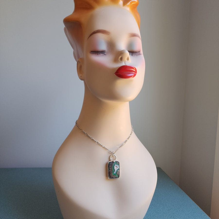 Moss Agate Doublet Pendant Necklace