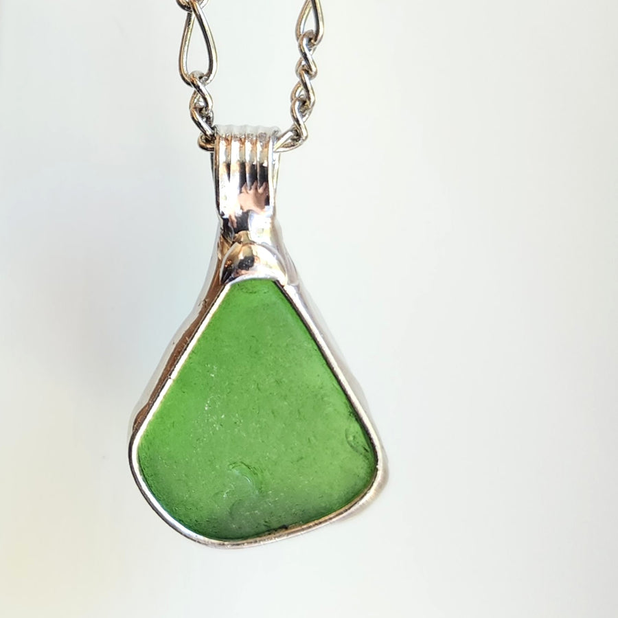 SOLD - Authentic Green Beach Glass Necklace