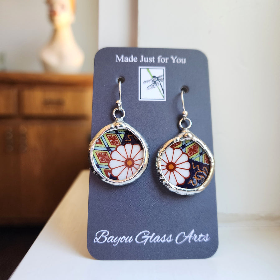 Broken China Earrings, Soft Solder Jewelry