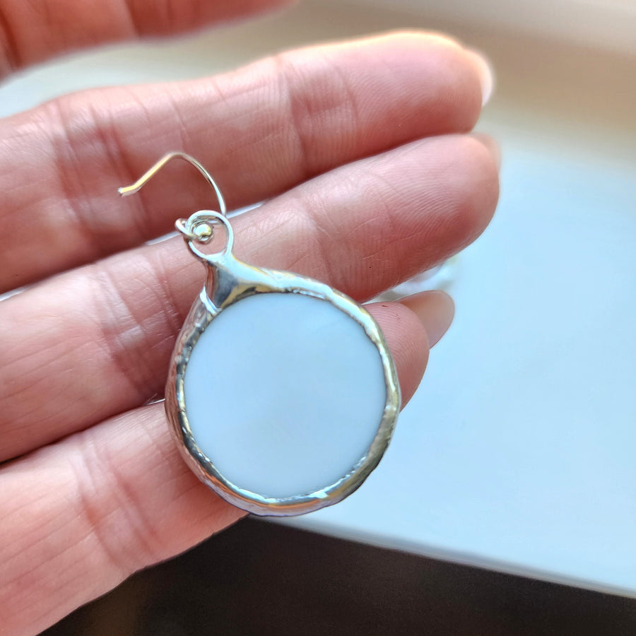 Broken China Earrings, Soft Solder Jewelry