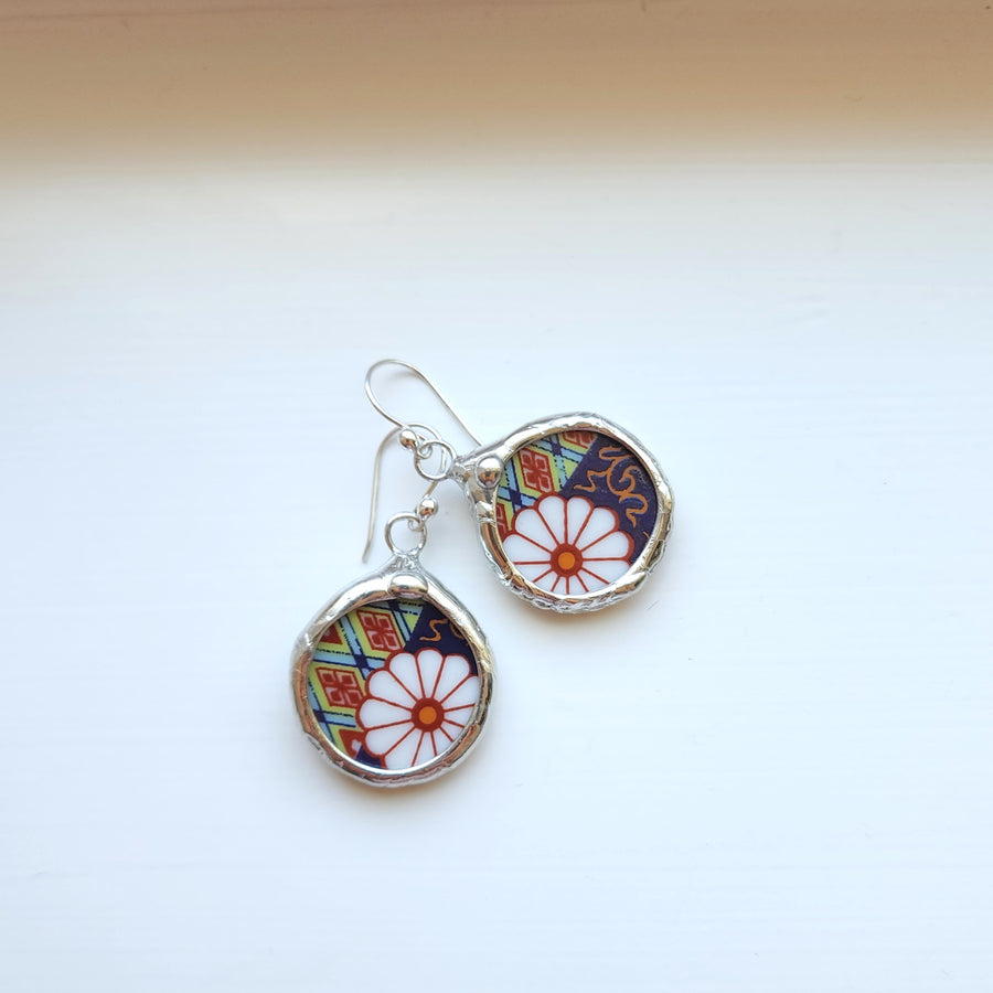 Broken China Earrings, Soft Solder Jewelry
