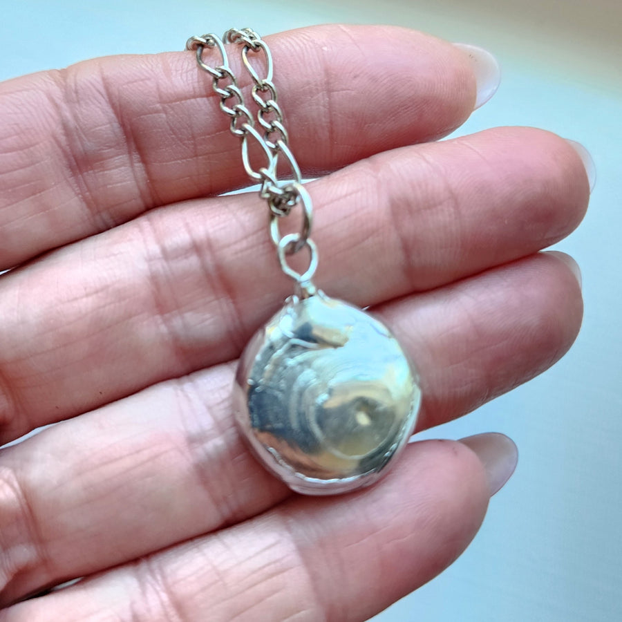 Clouds in the Sky Pendant Necklace, Small Round Agate Doublet