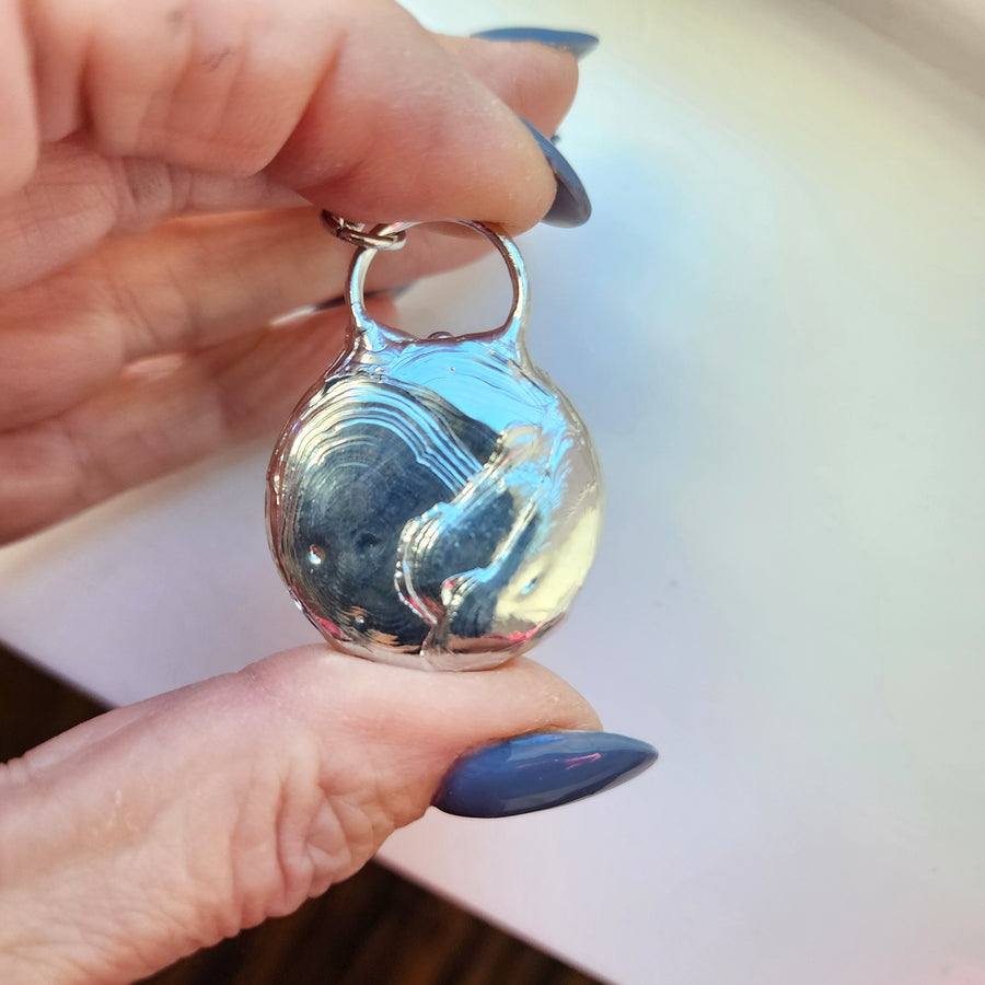 SOLD - Cloudy Sky Pendant, Agate Doublet Necklace for Women