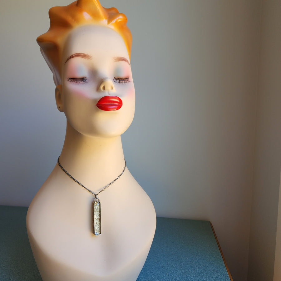 Unique Queen Anne's Lace Pendant Necklace for Women, Great 13th Anniversary Gift