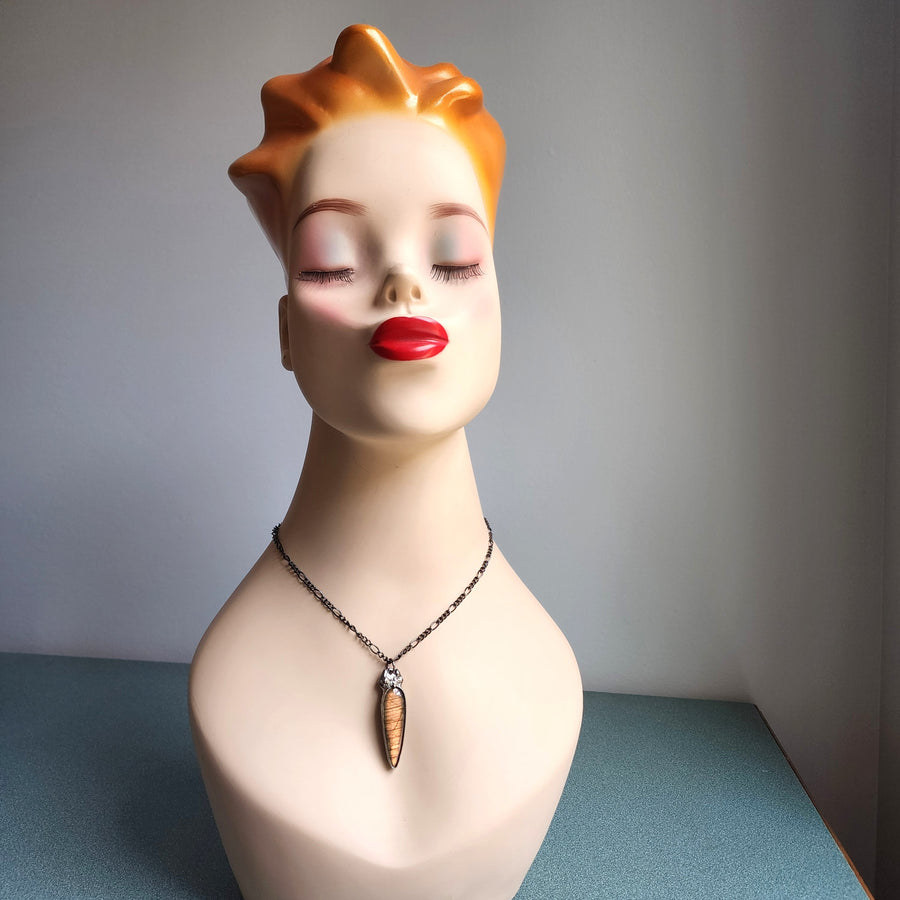 Golden Amber Labradorite Pendant Necklace