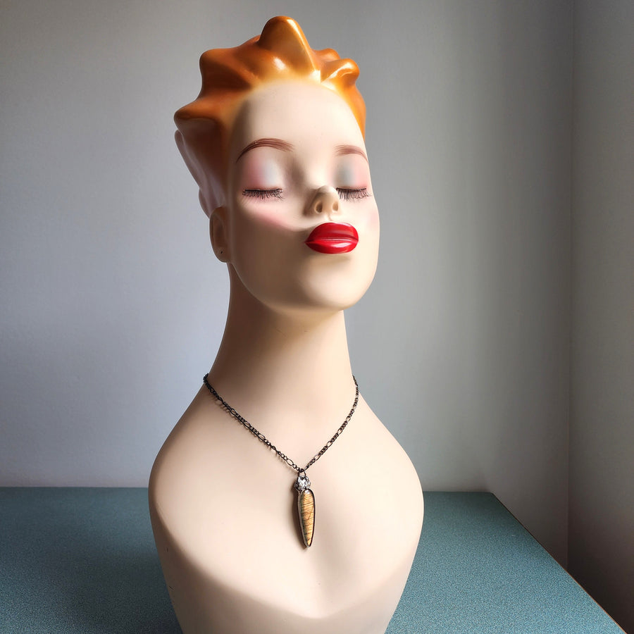Golden Amber Labradorite Pendant Necklace