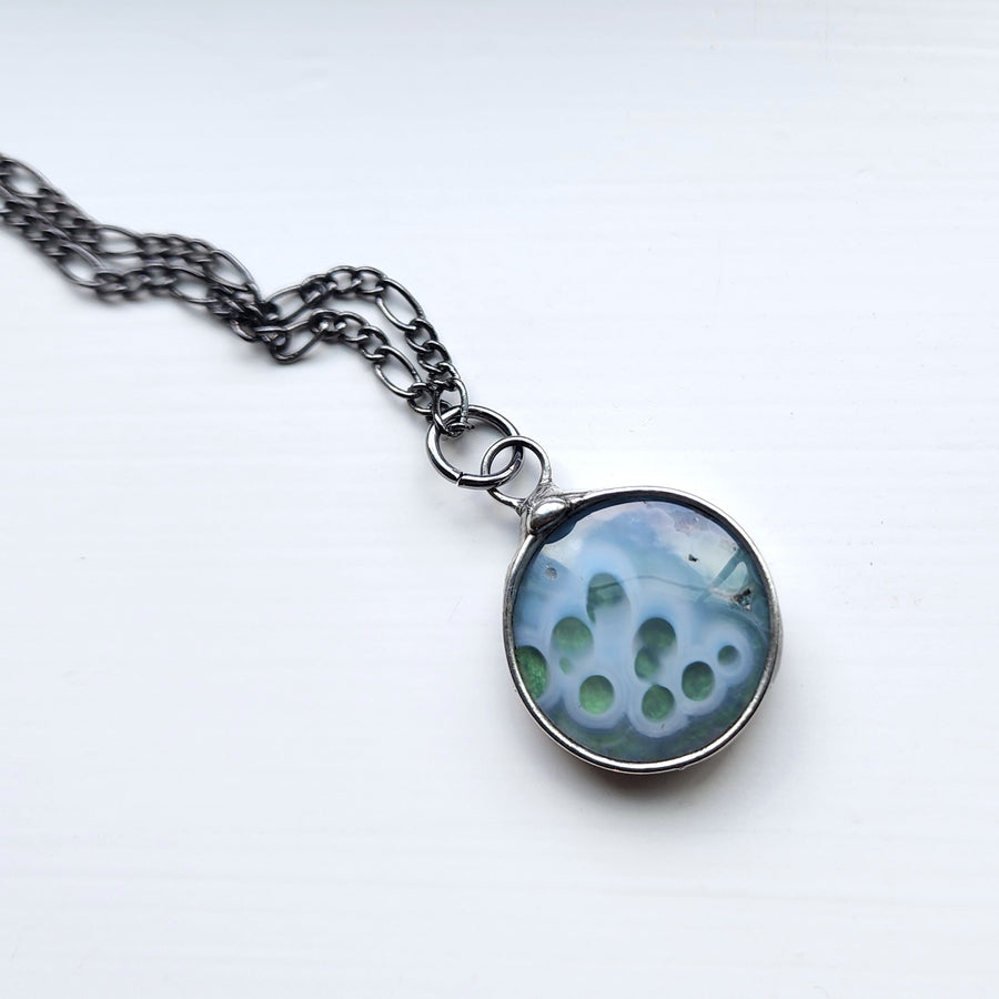 Gobi Agate Pendant Necklace, Funky Bubbles