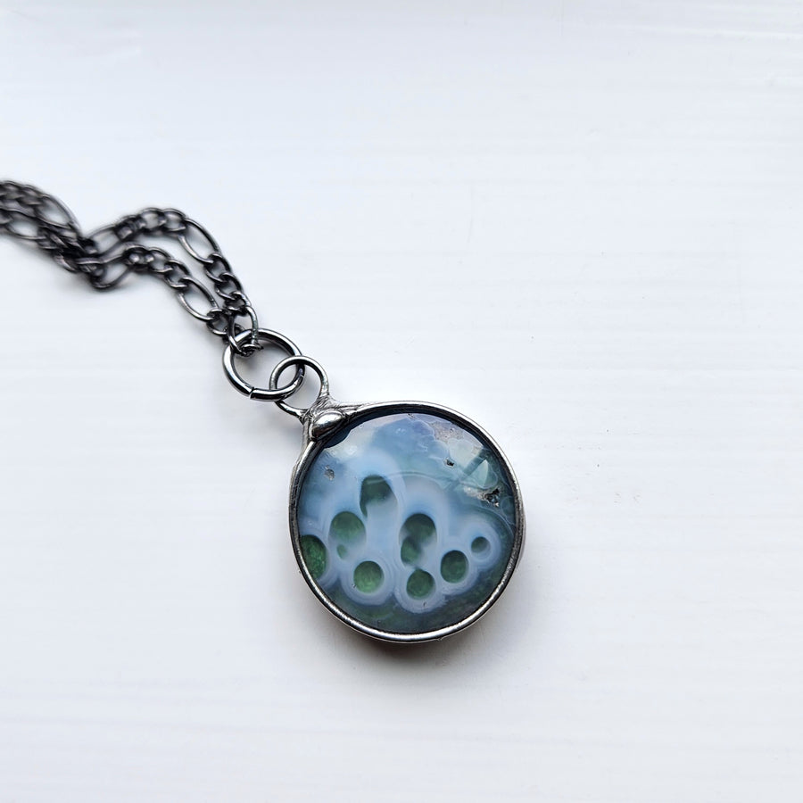 Gobi Agate Pendant Necklace, Funky Bubbles