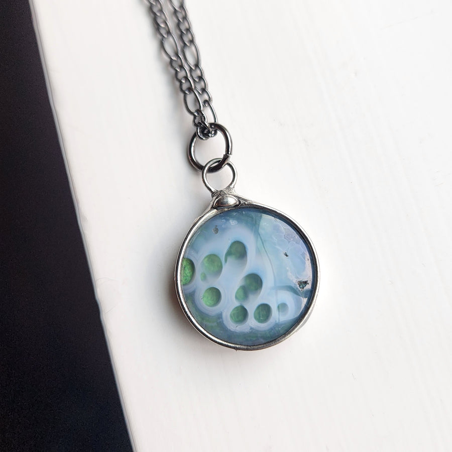 Gobi Agate Pendant Necklace, Funky Bubbles