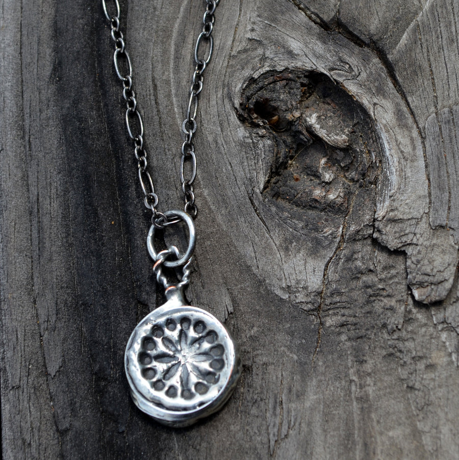 Wax Seal Necklace, Dandelion Pendant Necklace, One of a Kind - SOLD