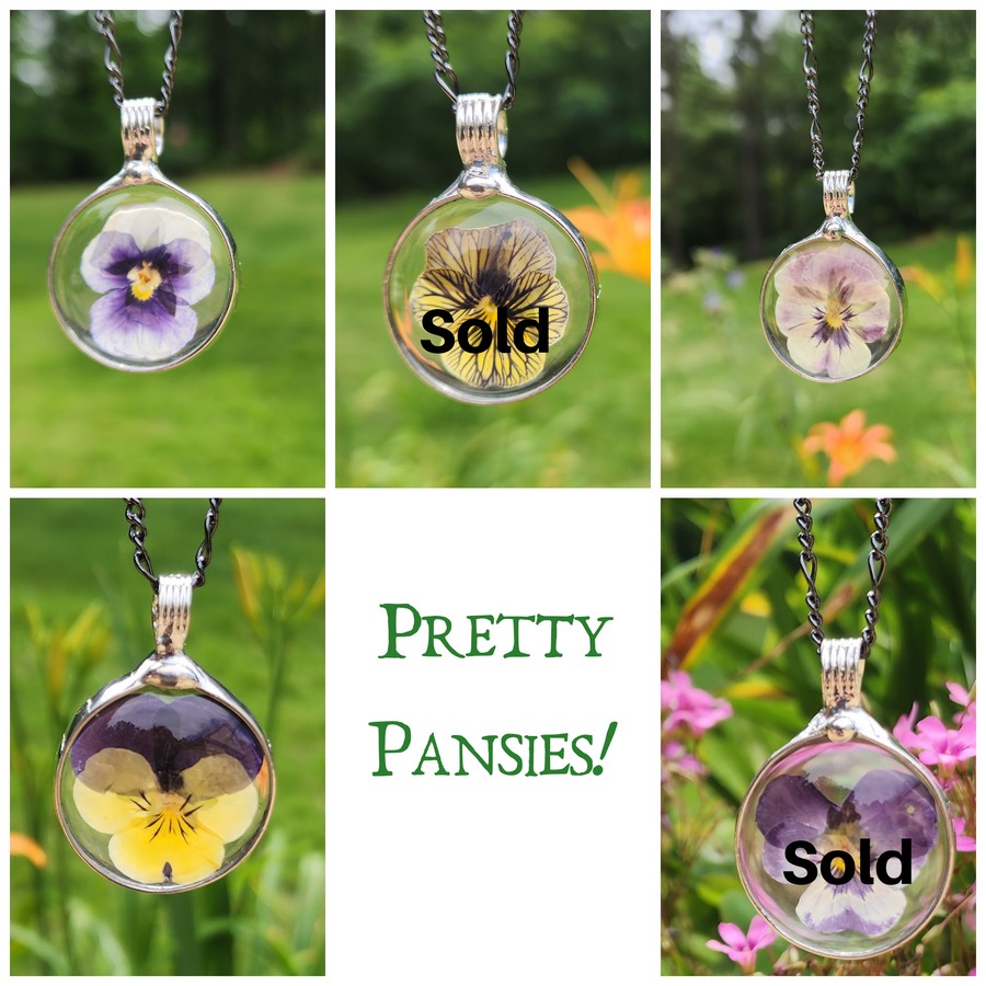 Pansies A Plenty! Pansy Necklaces