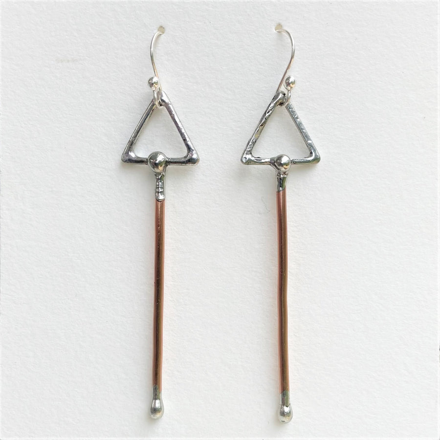 Triangle Copper Earrings