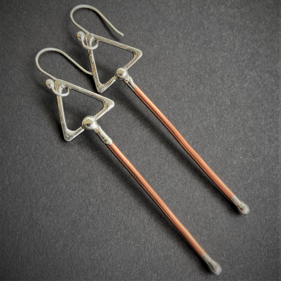 Triangle Copper Earrings