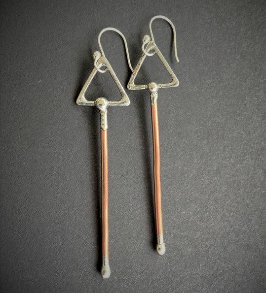 Triangle Copper Earrings