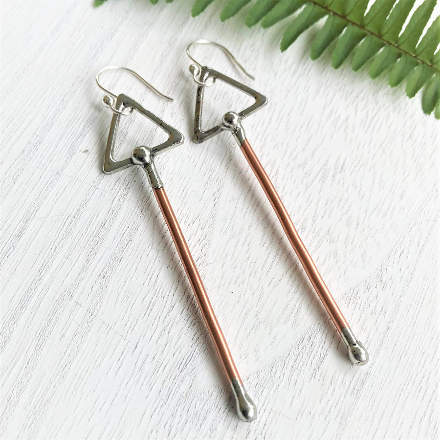 Triangle Copper Earrings