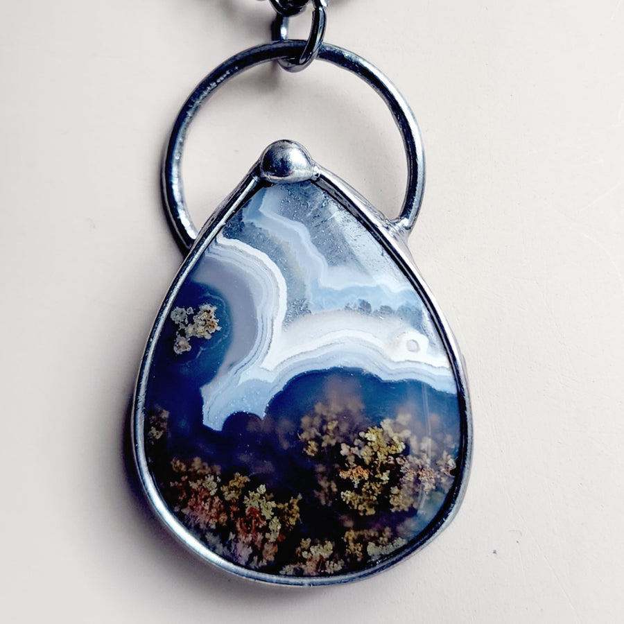 SOLD - Unique Moss Agate Pendant Necklace