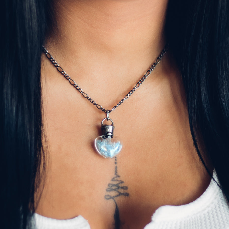 Crushed Glass Heart Pendant