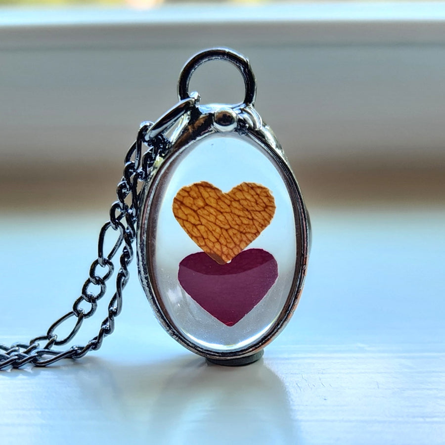 SOLD - Double Real Rose Petal Hearts