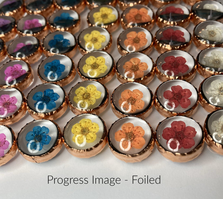 Colorful Pressed Flower Pendants