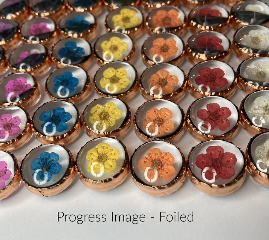 Colorful Pressed Flower Pendants - SOLD