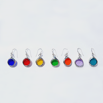 Stained Glass Dot Earrings, Loads of Colors