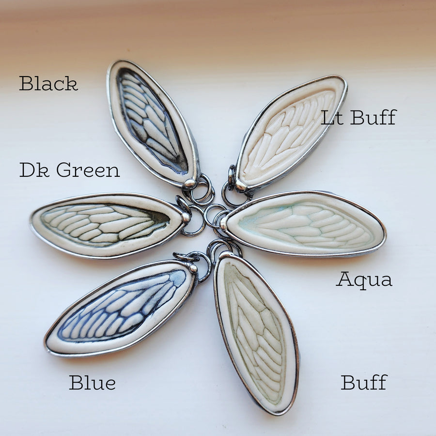 Year of the Cicada, Porcelain Cicada Pendant Necklace